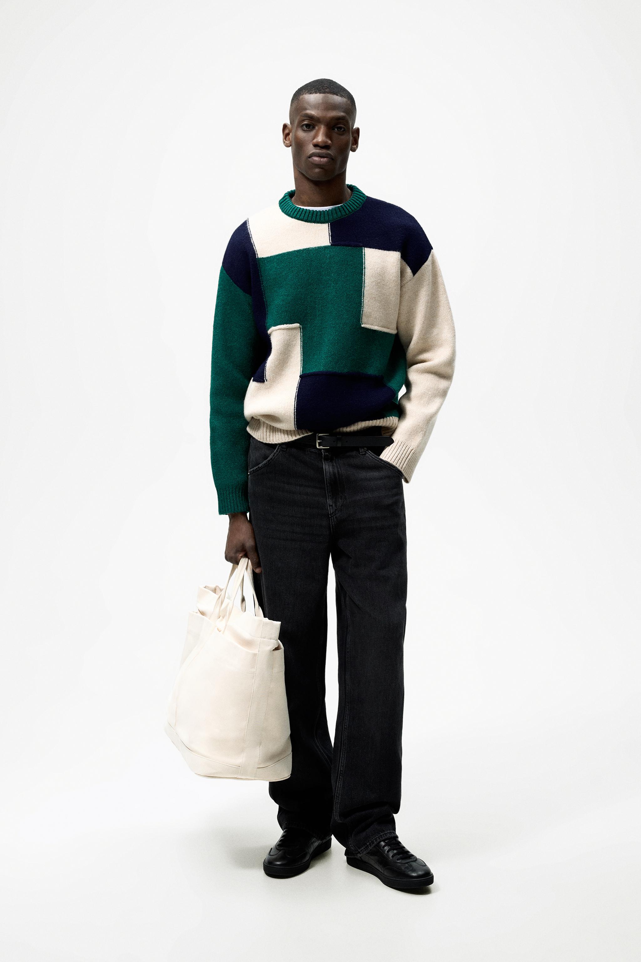 Zara colour block sweater sales